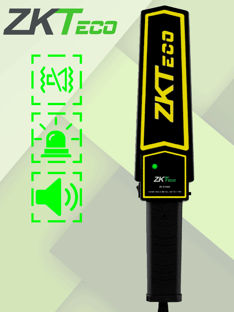 ZKTECO D100S - Detector portátil con batería de litio, alarma configurable y 75 decibeles de intensidad. Ideal para seguridad, fábricas y educación.