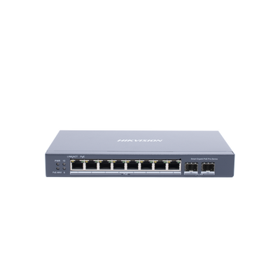 Imagen de Switch Gigabit PoE+ / Administrable / 8 Puertos Gigabit PoE+ / 2 Puertos SFP / Configuración Nube Hik-Partner Pro / Modo Extendido hasta 300 Metros / 110 W