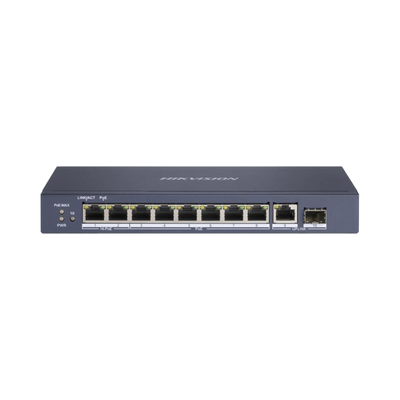 Imagen de Switch PoE+ / No Administrable / 7 Puertos 1000 Mbps 802.3 af/at (30 W) / 2 Puertos 1000 Mbps Hi-PoE (90 W) / 1 Puertos 1000 Mbps Uplink / 1 Puerto SFP / Modo Extendido hasta 300 Metros / 110 Watts