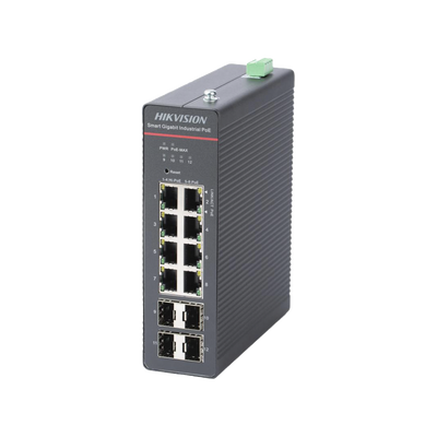 Imagen de Switch Industrial Administrable Gigabit / 4 Puertos Gigabit PoE+ (90 W) + 4 Puertos Gigabit PoE+(30 W) / 4 Puertos Gigabit SFP / 300 W Total / 48 a 57 VCD / Ideal para Proyectos / 300 Metros de Distancia