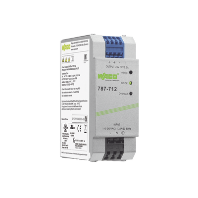 Imagen de Fuente de alimentación; ECO; monofásico; Tensión de salida 24V DC; Corriente de salida 2,5A; DC-OK LED; 4,00 mm²