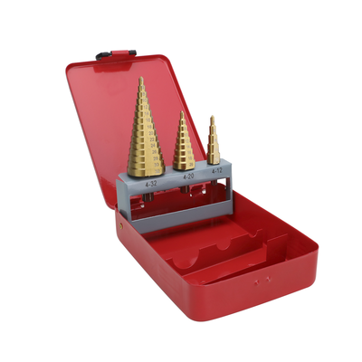 Imagen de Juego de 3 Brocas Escalonadas HSS 4-12, 4-20, 4-32 mm (Para Plástico o Metal).