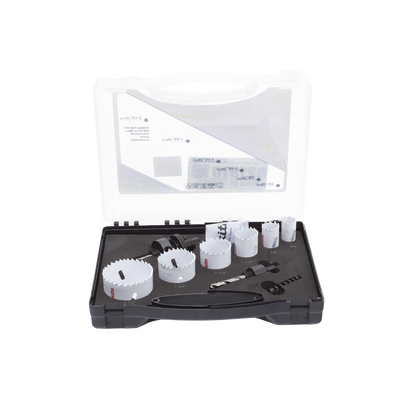 Imagen de Kit de broca sierras (3/4 - 2 1/4 in) incluye 6 piezas de broca sierras, 2 adaptadores y resorte de expulsión.