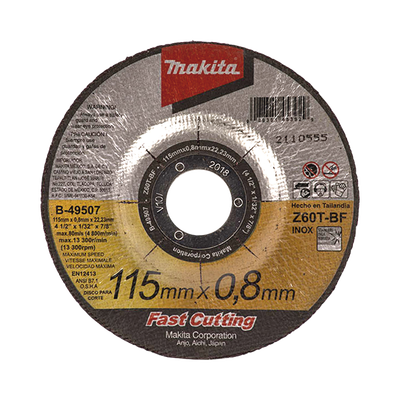 Imagen de Disco 4 1/2"/ Inox y Acero  / Corte Rápido