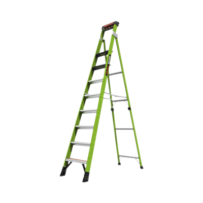 Imagen de Escalera de 3.05 m Capacidad máxima de 170 Kg, inclinada, de fibra de vidrio con almohadilla de pared giratoria.
