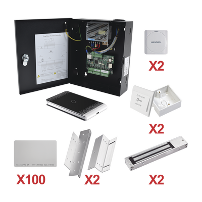 Imagen de Kit de Control de Acceso con TARJETA para 2 Puertas   / TODO INCLUIDO / Software IVMS4200 incluido