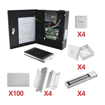 Imagen de Kit de Control de Acceso con TARJETA para 4 Puertas  / TODO INCLUIDO / Software IVMS4200 incluido