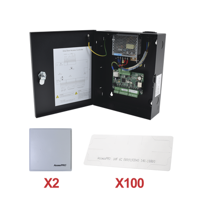 Imagen de Kit para automatizar 2 ACCESOS VEHICULARES con STICKERS en Parabrisas de vehiculos / Incluye Panel, 2 lectores y 100 stickers / Software IVMS4200 incluido