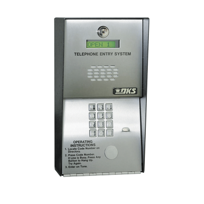 Imagen de Audioportero Telefónico DKS Para 600 números Telefónicos / Control Para 2 Puertas / Gabinete Para Sobreponer/ Marcación a 16 Digitos / Linea Análoga o Digital