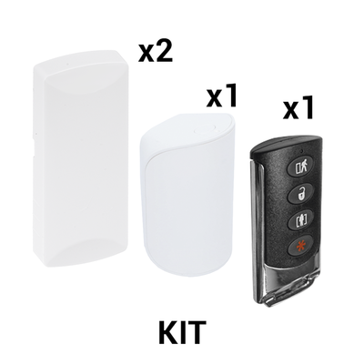 Imagen de KIT Básico Sensores Inalámbricos - Incluye 2 Contactos Magnéticos, 1 PIR y 1 Llavero - Compatibles con Honeywell y PRO4GEN2