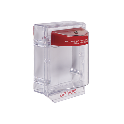 Imagen de Cubierta Protectora Serie Stopper II® De Policarbonato, Con Bocina, Espaciador Transparente, Montaje en Superficie, Etiqueta en Inglés