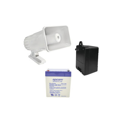 Imagen de Kit de accesorios con Bateria 4Ah, Transformador 16.5Vca  y sirena de 30 watts