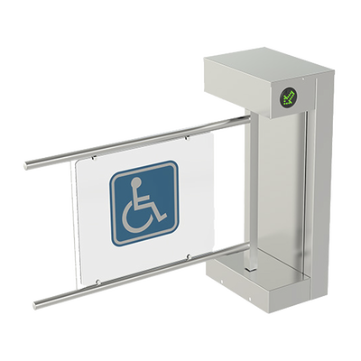 Imagen de Torniquete De Cortesía Motorizado / Acabado En Acero Inoxidable Con Hoja de Acrílico / Bidireccional / Compatible con Cualquier Control De Acceso de Contacto Seco