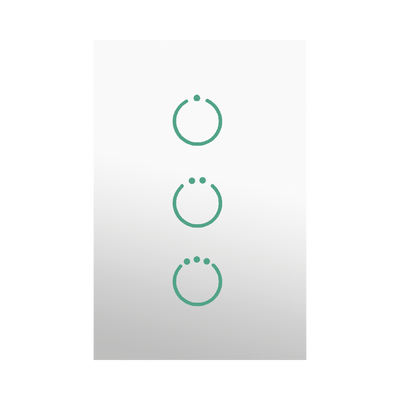 Imagen de (ZWAVE) Interruptor On/Off panel táctil touch inalámbrico Zwave Plus 3 botones. Compatible con Hubitat HC8, Álula  M2M, otro