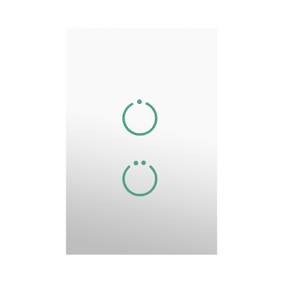 Imagen de (ZWAVE) Interruptor On/Off panel táctil touch inalámbrico Zwave Plus 2 botones. Compatible con Hubitat HC8, Álula  M2M, otro