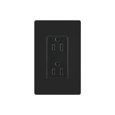 Imagen de Tomacorriente, receptaculo convencional 120V, 15A, color negro.