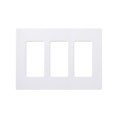 Imagen de Placa de pared 3 espacios, color blanco, para atenuador (dimmer), switch ó control remoto PICO inalámbrico.