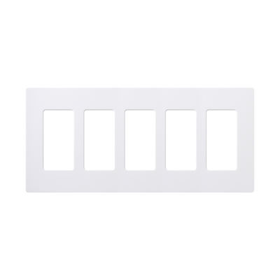 Imagen de Placa de pared 5 espacios, para atenuador (dimmer), switch ó control remoto PICO inalámbrico