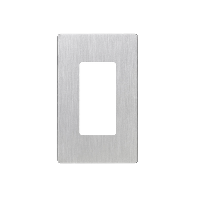 Imagen de Placa de pared 1 espacio, diseño tipo metálico, para atenuador (dimmer), apagador ó control remoto inalámbrico LUTRON.