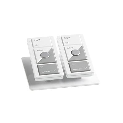 Imagen de Base de mesa para dos controles remotos inalámbricos LUTRON. Con goma para evitar deslizamiento.