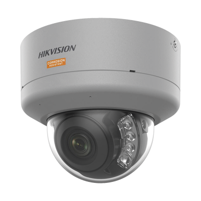 Imagen de [Dual Light + ColorVu] Domo IP 4 Megapixel / Lente 2.8 mm / Polimero Anticorrosivo (Ideal para Zonas Costeras o Alta Salinidad) / 40 Mts IR + 40 Mts Luz Blanca / 2 Micrófonos Integrados / WDR 130 dB / IP68 / IK10 / Micro SD