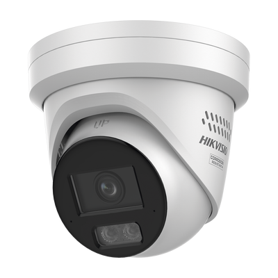Imagen de [Dual Light + ColorVu] Turret IP 8 Megapixel /  Lente 2.8 mm / 40 mts IR + 40 mts Luz Blanca / Exterior IP67 / Luz Intermitente y Alerta de Audio / Micrófono Integrado / Videoanaliticos (Filtro de Falsas Alarmas) / ACUSEARCH