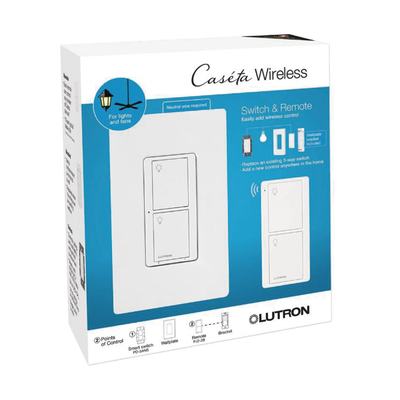 Imagen de (Caseta Wireless) Kit, Apagador, base para empotrar en pared el control remoto PICO, tapa, ideal para el control de iluminación,.