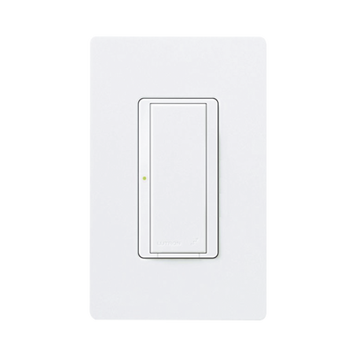 Imagen de (RadioRA2) Switch on/off  RRD-8S-DV-WH de doble voltaje, un solo polo 120V/, 8A/, 1/10HP 3A en motores, apaga y enciende iluminación ó motor, NO requiere cable neutro.