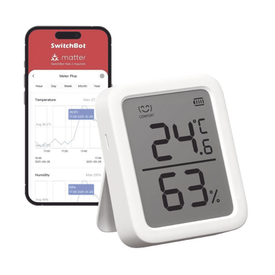 Imagen de Medidor de temperatura y humedad Datos en pantalla / inalámbrico BLUETOOTH compatible con HUB SwitchBot
