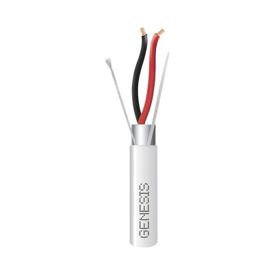 Imagen de Bobina de 152 Metros de Cable / 2 x 16 AWG / BLINDADO / PLENUM / Color Blanco / Para Aplicaciones de Audio, Seguridad y Control