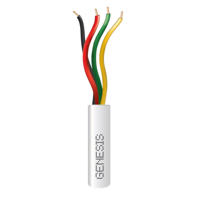 Imagen de Bobina de 305 Metros / Alambre de Cobre / 4 x 22 AWG / Riser / Para Interior / Color Blanco/ Para Aplicaciones de Alarmas de Intrusión / Sistemas de Automatización.