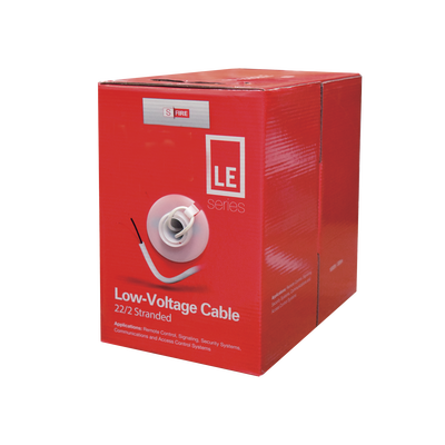 Imagen de Bobina de 305 Metros de Cable / 2 x 22 AWG / Tipo CCA de Color Blanco / Aplicaciones en Alarmas de Intrusión/Control de Acceso/Automatización/ Interfonos y TV porteros