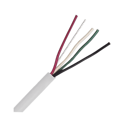Imagen de Bobina de Cable 305 Metros: 4 x 22 AWG, Color Blanco, CM, Para Sistemas de Seguridad y Alarmas