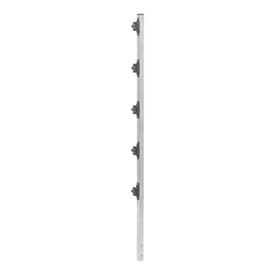 Imagen de Poste de Paso de 1.2m para Cerca Electrificada de PTR Cuadrado de Aluminio de 1" de lado con 5 Aisladores Instalados.