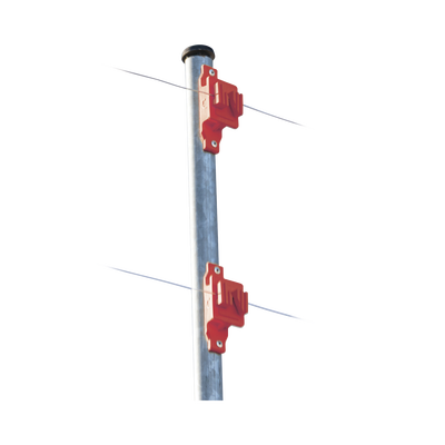 Imagen de Aislador de Paso color Rojo reforzado para cercos eléctricos, resistente al clima extremoso