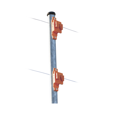 Imagen de Aislador de Paso color Naranja reforzado para cercos eléctricos, resistente al clima extremoso