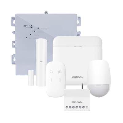 Imagen de (AX PRO + YONUSA) KIT de Alarma AX PRO / Incluye: 1 Hub con bateria de respaldo / 1 Energizador 2500Mts Lineales / 1 Relevador 0 a 36 Vcc (Max. 5 A) con Entrada de Alarma 27/7 / 1 Keyfob / 1 PIR Interior / 1 Magnético