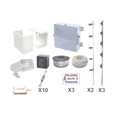 Imagen de KIT ESENCIAL PARA 25Mts PERIMETRALES DE CERCO ELÉCTRICO PARA PROTECCIÓN DE ROBOS EN CASAS, NEGOCIOS, BODEGAS,ETC.