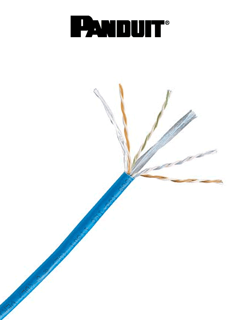 PANDUIT NUC6C04BU - Bobina de Cable UTP 100% cobre, NetKey / Caja con 1,000 Pies (305 metros) / 4 pares / 24 AWG / Categoría 6 / Azul