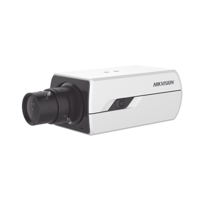 Imagen de Camara Box IP 4 Megapixel / Serie PRO / DARKFIGHTER / PoE / 12 Vcc o 24 VCA / WDR 120 dB / ONVIF / RS-485 / BLC /  Entrada y Salida de Audio y Alarmas (No Incluye Lente) / Micro SD