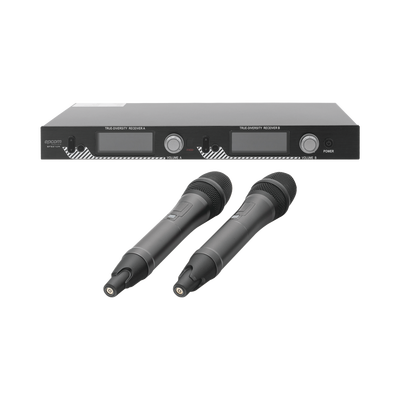 Imagen de Kit de Microfonía inalámbrico | 2 Micrófonos de mano | Receptor UHF | Pantalla LCD | 200 Canales | Gran cobertura