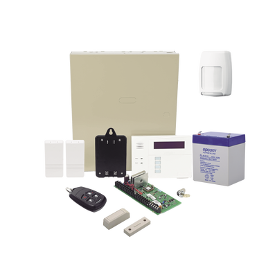 Imagen de Kit Inalámbrico de panel VISTA48 con Teclado Alfanumérico 6160RF, Receptor para sensores Inalámbricos, Batería, Transformador, 2 Contactos Magnéticos 5816 con imán, 1 Sensor de Movimiento 5800PIR y un Control Remo