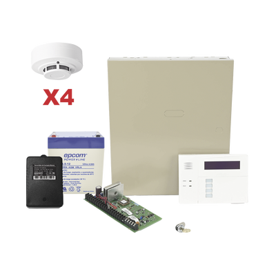 Imagen de Kit de Panel de Alarma VISTA48LA con Gabinete, Batería y Transformador / 4 Sensores de humo