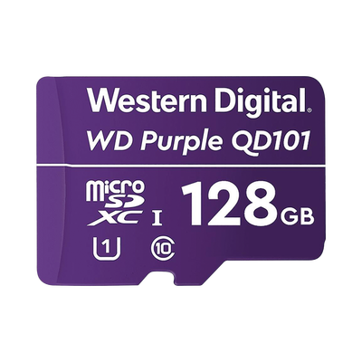 Imagen de Memoria microSD de 128 GB PURPLE, Especializada Para Videovigilancia, 10 VECES MAYOR DURACIÓN, 3 AÑOS DE GARANTIA