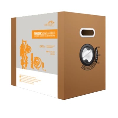 Imagen de Bobina de cable de 305 metros, Cat5e exterior blindado carrier class color negro, cable de drenado para descargas electrostáticas, divisor anti-crosstalk y blindaje secundario