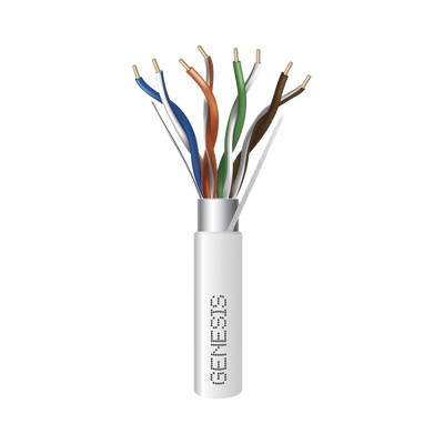 Imagen de Bobina de 305 Metros de Cable Cat5e / Calibre 24 AWG BLINDADO / PLENUM / Color Blanco para aplicaciones de Voz y Datos