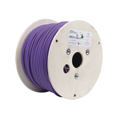 Imagen de Bobina de Cable Blindado F/UTP de 4 Pares, Z-MAX, Cat6A, Soporte de Aplicaciones 10GBase-T, LS0H (Libre de Gases Toxicos), Color Violeta, 305m