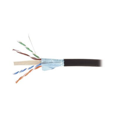 Imagen de Bobina de Cable Blindado F/UTP de 4 Pares, Para Exterior con Gel, Cat6A (23 AWG), Industrial para Climas Extremos, Enterrado Directo, Color Negro, 305 m