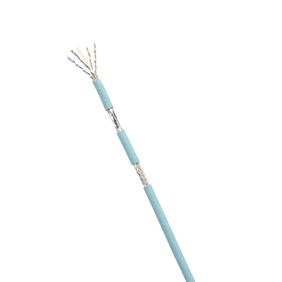 Imagen de Bobina de Cable Blindado SF/UTP Categoría 6A, Uso Industrial con Resistencia al Aceite y Rayos UV, Multifilar 24/7 (Flexible), Color Azul Cerceta, Bobina de 305m