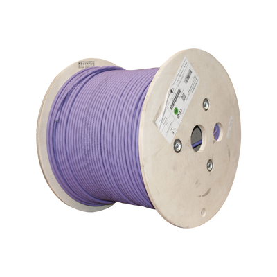 Imagen de Bobina de Cable Blindado S/FTP de 4 pares, Cat7A, Inmune a Ruido e Interferencias, LS0H (Bajo humo, Cero Halógenos), Color Violeta, 305 m